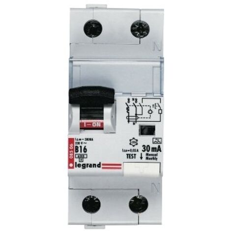 Legrand – Interrupteur différentiel 410965 16A type A – 6 kA – Tension 230V – Unipolaire avec conducteur neutre – Installation tableau électrique - GRIS 16 A