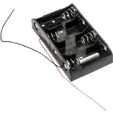 MPD BH4CW Support de pile 4x LR14 (C) raccordement par fils (L x l x H) 106 x 58 x 23 mm