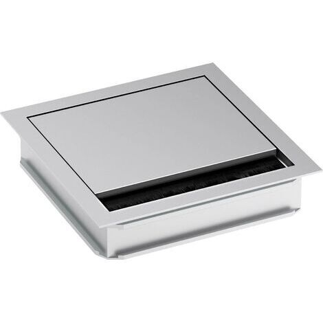 Passe-câble carré aluminium argent mat – Ø max. des bornes 5 mm – Profondeur d'encastrement 25 mm – Fixation par vissage – Bachmann (1/3)