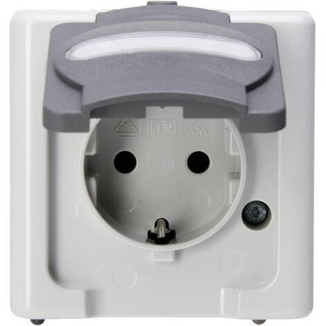 Prise 2P+T avec clapet Kopp 103356006 BlueElectric gris (1/3)