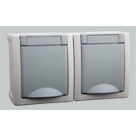 PRISE ÉLECTRIQUE DOUBLE VIKO 90591088-DE PACIFIC GRIS (1/2)