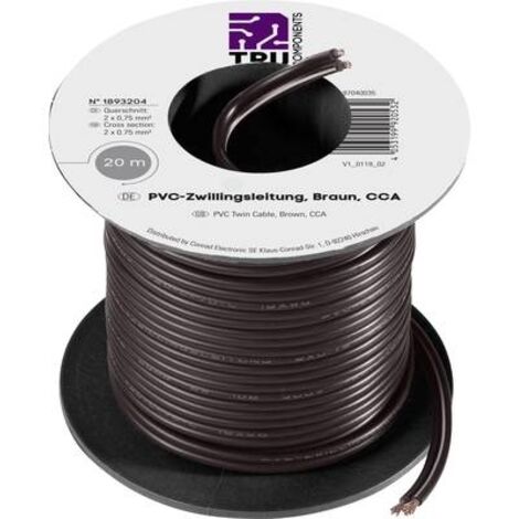 Fil de câblage TRU COMPONENTS TC-7572816 0.75 mm² marron 20 m C025711 (1/2)