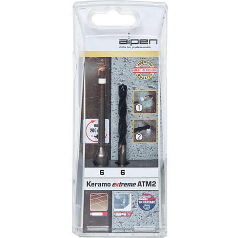 Jeu de forets pour verre et carrelage Alpen Keramo extreme ATM2 300062100 1/4" (6,3 mm), tige cylind (1/5)