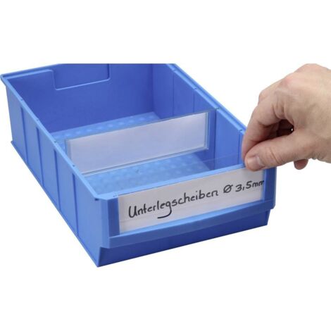 Allit 456597 Etiquettes de marquage pour bacs de rangement ProfiPlus ShelfBox Label B blanc, transparent 20 pc(s) (1/2)