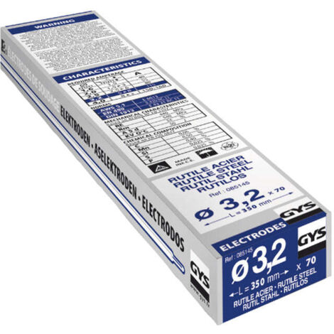 GYS – 70 électrodes rutiles acier Ø3,2 mm – Soudure toutes positions – Stabilité d'arc exceptionnelle – Pack pour chantiers intensifs