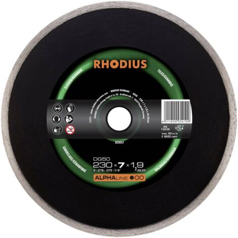 Rhodius 303054 DG50 Disque à tronçonner diamanté Diamètre 125 mm Ø de perçage 22.23 mm Carrelage, Céramique 1 pc(s) (1/3)