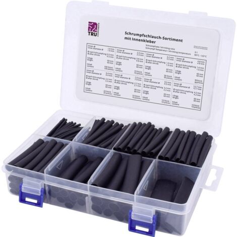 Assortiment de gaines thermorétractables TRU COMPONENTS T1807CA006 noir Taux de retreint:3:1 300 pièces (1/3)