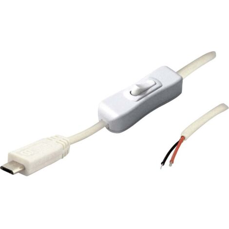 BKL Electronic MUSB 10080117 - câble micro-USB mâle avec interrupteur blanc mâle, droit 2 pôles câblés 10080117 BKL Ele (1/2)