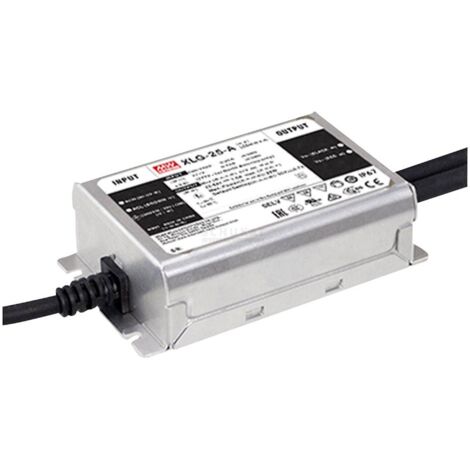Mean Well XLG-25-A Driver de LED à puissance constante 25 W 250 mA - 1.05 A 22 - 54 V/DC circuit PFC, réglable, non dimmable, montage sur des surfac Q769492