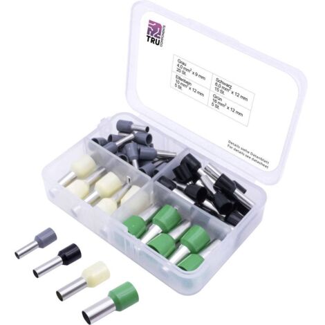Assortiment d'embouts simples TRU COMPONENTS 4 mm² partiellement isolé gris, noir, jaune, vert 45 pc(s) (1/2)