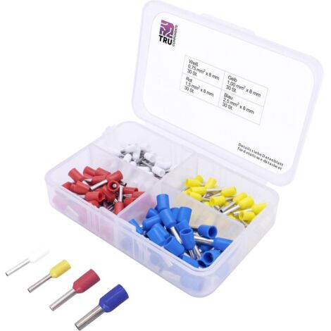 Assortiment d'embouts simples TRU COMPONENTS 0.75 mm² partiellement isolé 120 pc(s) Q753712 (1/2)