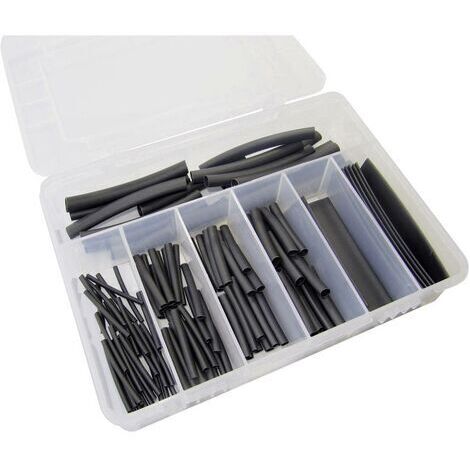 Hongshang Sort. S-127 Assortiment de gaines thermorétractables noir Taux de retreint:2:1 127 parties (1/2)