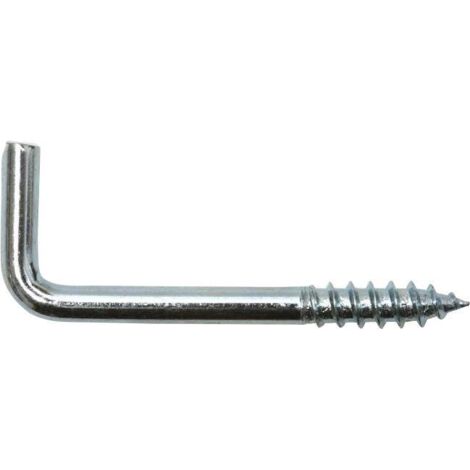 Crochet à visser droit 3,3 x 40 mm 23914180 – Acier zingué – Lot de 6 – Pour fixation dans bois et maçonnerie – SWG - W020201