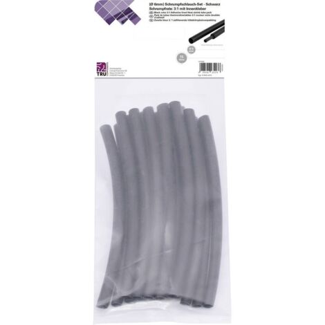TRU COMPONENTS T1902CA032 Assortiment de gaines thermorétractables noir 6 mm 2 mm Taux de retreint:3:1 15 pc(s) (1/3)