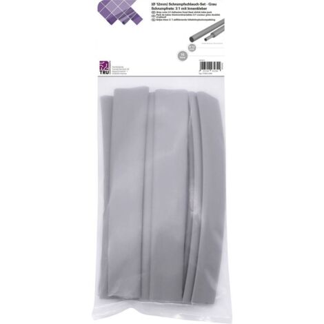 TRU COMPONENTS T1902CA040 Assortiment de gaines thermorétractables gris 12 mm 4 mm Taux de retreint:3:1 15 pc(s) (1/3)