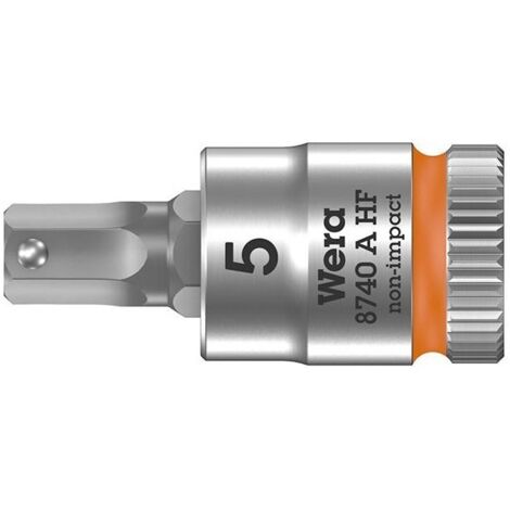 Wera 8740 A 05003335001 6 pans intérieurs Douille-embout 5 mm 1/4 (6.3 mm)