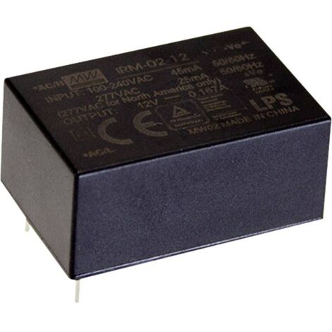 MEAN WELL IRM-02-12 Alimentation CA/CC pour circuits imprimés 12 V/DC 167 mA 2 W D920021 (1/3)