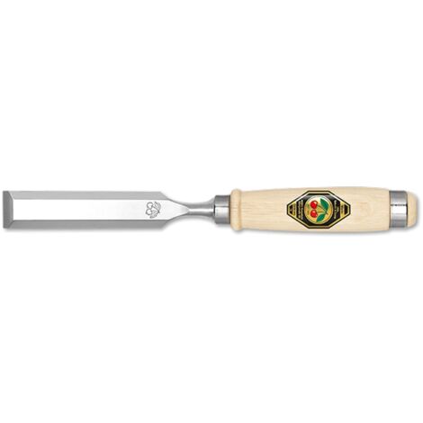Ciseau à bois 10 mm – Acier haute teneur en carbone – Manche en hêtre blanc – Dureté 61 HRC – Pour façonnage précis – Kirschen