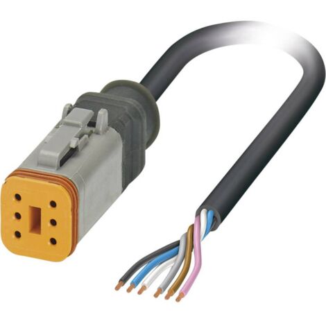Câble pour capteurs/actionneurs, extrémité libre, connecteur femelle droit DT06-6S Pôle: 6 Phoenix Contact SAC-6P- 1,5- (1/3)