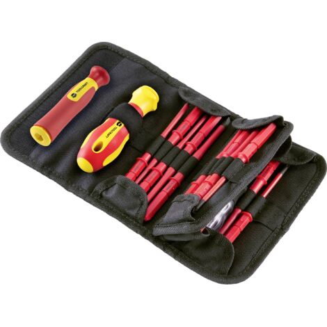 Toolcraft – Tournevis électricien VDE avec 18 lames interchangeables – Testeur de courant jusqu'à 250V – Poignée ergonomique pour travaux de précision (1/5)