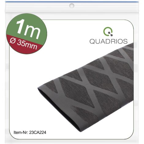 Quadrios 23CA224 Gaine thermorétractable sans colle noir 35 mm 18 mm Taux de retreint:2:1 1 m (1/5)