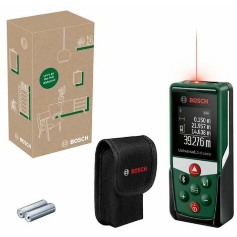 Télémètre laser Bosch UniversalDistance 50C (mesure précise des distances jusqu'à 40m, connectivité Bluetooth, fonctions de mesure, dans un coffret e-commerce) (1/5)