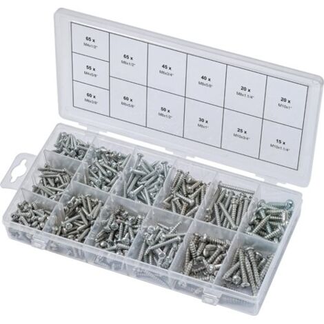 Ks Tools – Assortiment de vis à tôle 550 pcs – Tête ronde – Norme ISO 7049 – Coffret plastique pour rangement facile - D797982 (1/6)