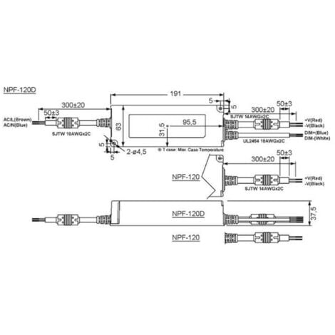 Bloc d'alimentation à découpage LED Driver de LED, Transformateur pour LED à tension constante, à courant constant Mean Well NPF-120-24 120 W (max W202641