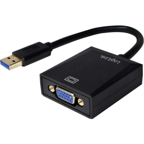 LogiLink UA0231 USB / VGA Adaptateur [1x USB 3.0 mâle type A - 1x VGA femelle] noir 10.00 cm (1/2)