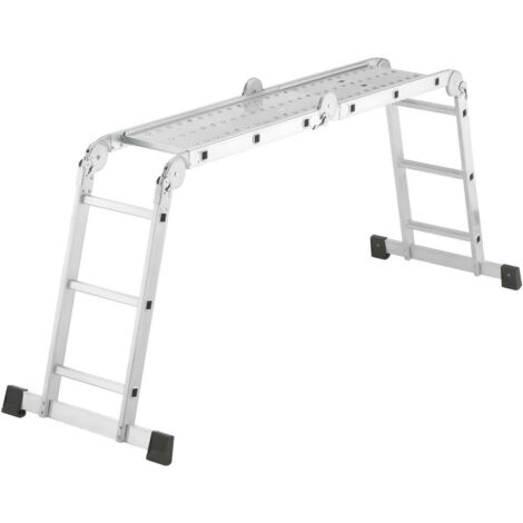 Hailo – Échelle articulée 7412037 aluminium – Hauteur de travail max. 4.35 m – Charge max. 150 kg – 3 échelons – Poids 16.7 kg (1/8)
