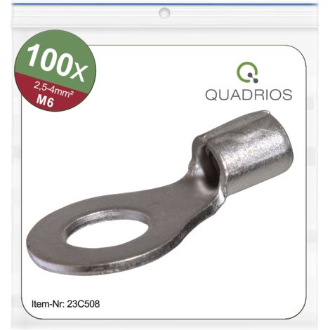 Quadrios 23C508 Cosse à oeillet Section max.=4 mm² Ø du trou=6.5 mm non isolé 100 pc(s) V908993 (1/5)