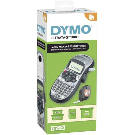 Etiqueteuse portable LetraTag LT 100H – Ruban 12 mm – Impression thermique 2 lignes – Dimensions 100x148x310 mm – Avec 4 piles AA – Dymo