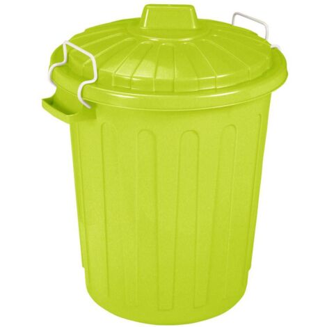Curver – Boîte de rangement Oscar 75 ans – 23L – Couleur vert clair – Couvercle amovible et étriers métalliques – Pour stockage et déchets