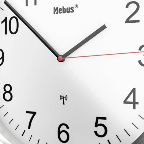 Horloge murale radiocommandée | 30 cm | Blanc