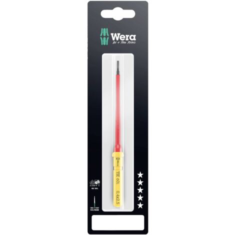 Wera Kraftform Kompakt VDE 60 i 0,4x2,5x157 mm TIE SB pour électricien vis à fente Lame interchangeable 2.5 mm (1/5)