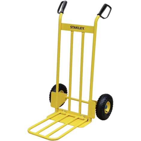 Stanley – Diable pliable en acier 200 kg – Grandes roues pneumatiques – Dimensions dépliées 77 x 59 x 110 cm – Poignées ergonomiques - HT535