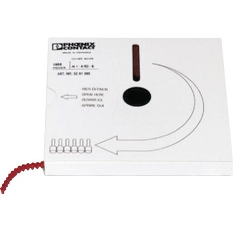 Embout simple d'extrémité de câble Phoenix Contact AI 1 - 8 RD-B 3201385 1 mm² x 8 mm partiellement isolé rouge 1000 pc (1/3)