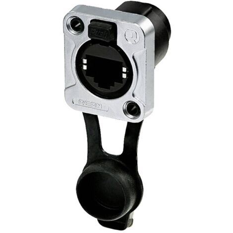 Rean AV Embase femelle à montage traversant RJ45, IP65, boîtier D nickelé RRE8F-Z-000-1 femelle, droit 1 pc(s) X996092 (1/2)