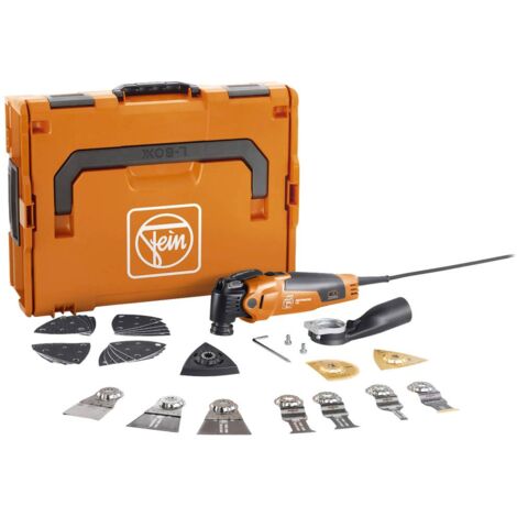 Fein – Outil multifonction 72296775000 – Coffret avec accessoires – Moteur 350 W – Changement rapide QuickIN – Porte-outil StarlockPlus