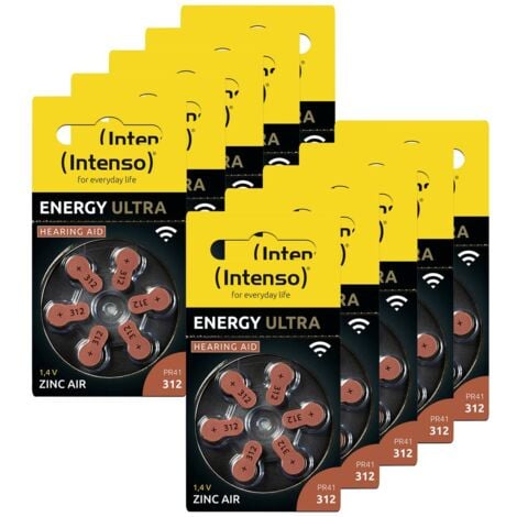 Intenso Pile pour appareil auditif PR41-312 1.45 V 60 pc(s) 148 mAh zinc-air 7504436MP