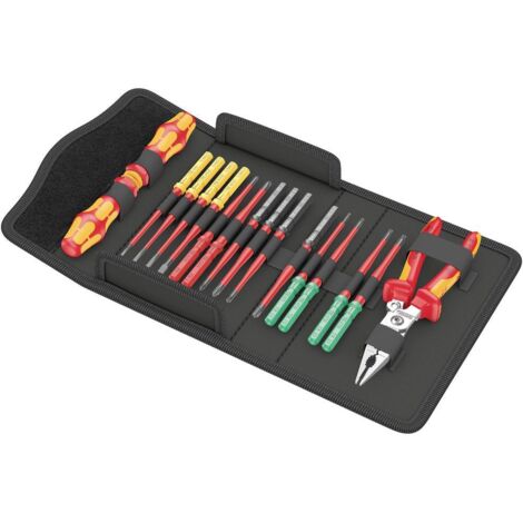 Wera – Jeu de tournevis VDE 17 pièces – Lames interchangeables 157mm – Testé jusqu'à 10 000 V – Poignées ergonomiques pour électricité - 17-teilig