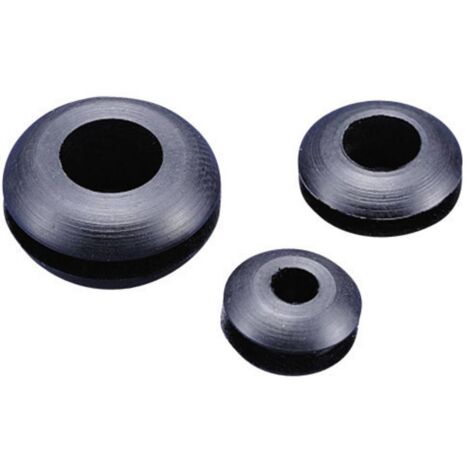 TRU COMPONENTS TC-GMR0603203 Passe-câbles ouvert Ø max. des bornes 3 mm Epaisseur de plaque (maxi) 1.7 mm PVC noir 100 (1/3)