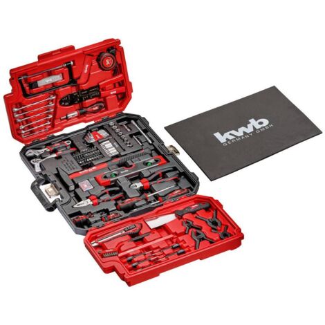 Mallette à outils 370630 équipée 125 pièces – Rangement optimisé – Poignée rabattable – Pour travaux à domicile et professionnels – KWB - D258942 (1/4)
