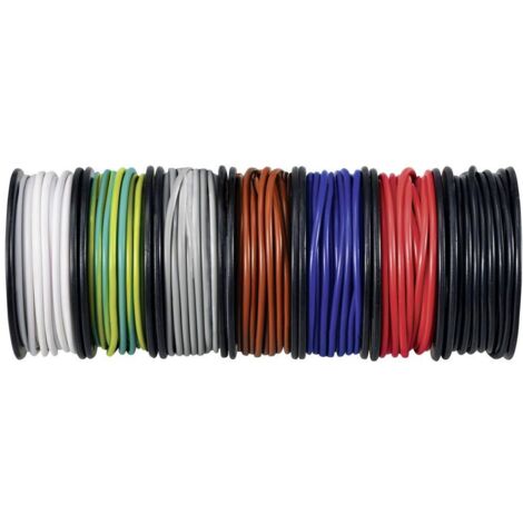 TRU COMPONENTS TC-12112360 Fil de câblage 0.5 mm² noir, blanc, rouge, bleu, marron, gris, jaune-vert 1 set V567073 (1/5)