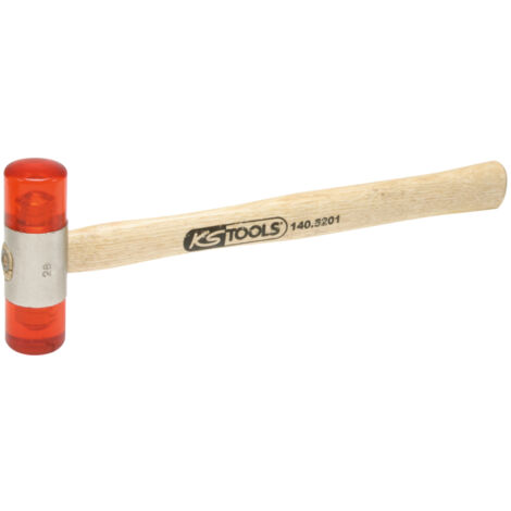 KS Tools - Maillet à embouts plastique interchangeables 340g - tête Ø 35mm - avec manche frêne galbé - 140.5202