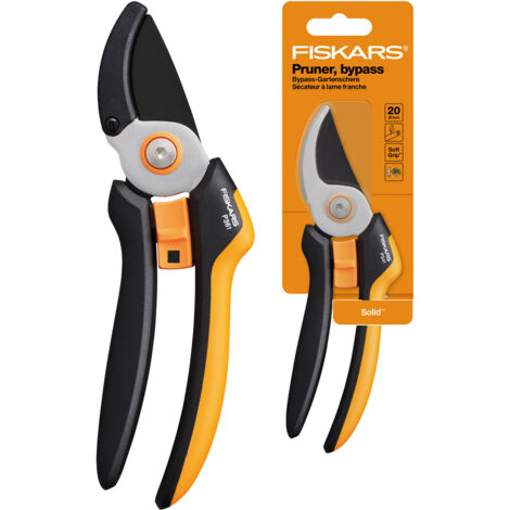 Fiskars – Sécateur traditionnel à main pour arbustes – Lame en acier trempé – Poignée FiberComp™ – Capacité de coupe 20 mm – 1057165 (1/5)