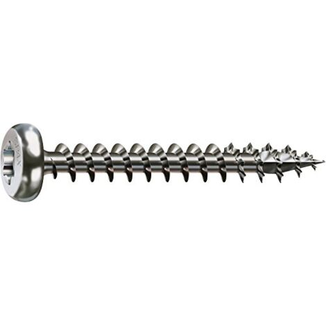 SPAX Vis en acier inoxydable, 4 x 40 mm, 200 pièces, filetage complet, tête demi-ronde, T-STAR plus T20, 4CUT - 0207000400403