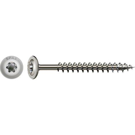 Spax – Vis à bois 8 mm 100 mm 257000801005 – Acier inoxydable A2 – Lot de 50 pièces – Tête plate T40 pour montage extérieur - V894623