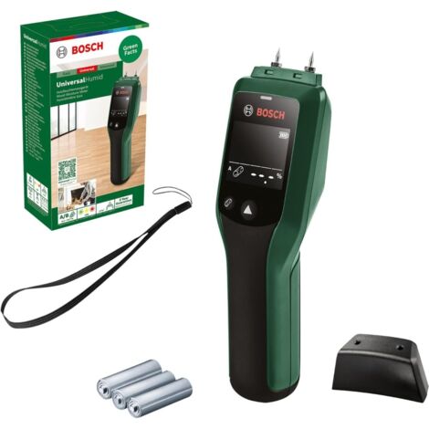 Bosch – Détecteur d'humidité du bois – Plage de mesure 6,4 % à 74,7 % – Précision ± 1 % – Affichage LED tricolore – Inclus : 3 piles AAA - V871073