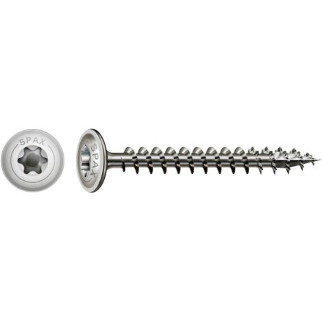 Spax – Vis de pression 6 x 60 mm 257000600605 – Acier inoxydable A2 – T-STAR plus pour bois dur – Lot de 100 pièces